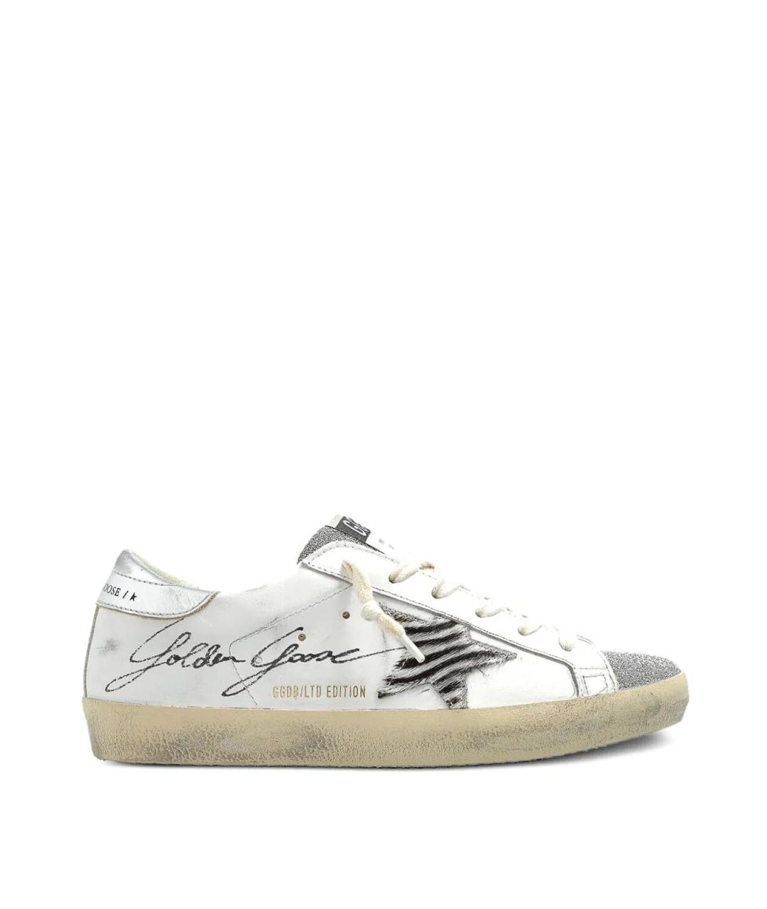 GOLDEN GOOSE Белые кожаные кеды, фото 1