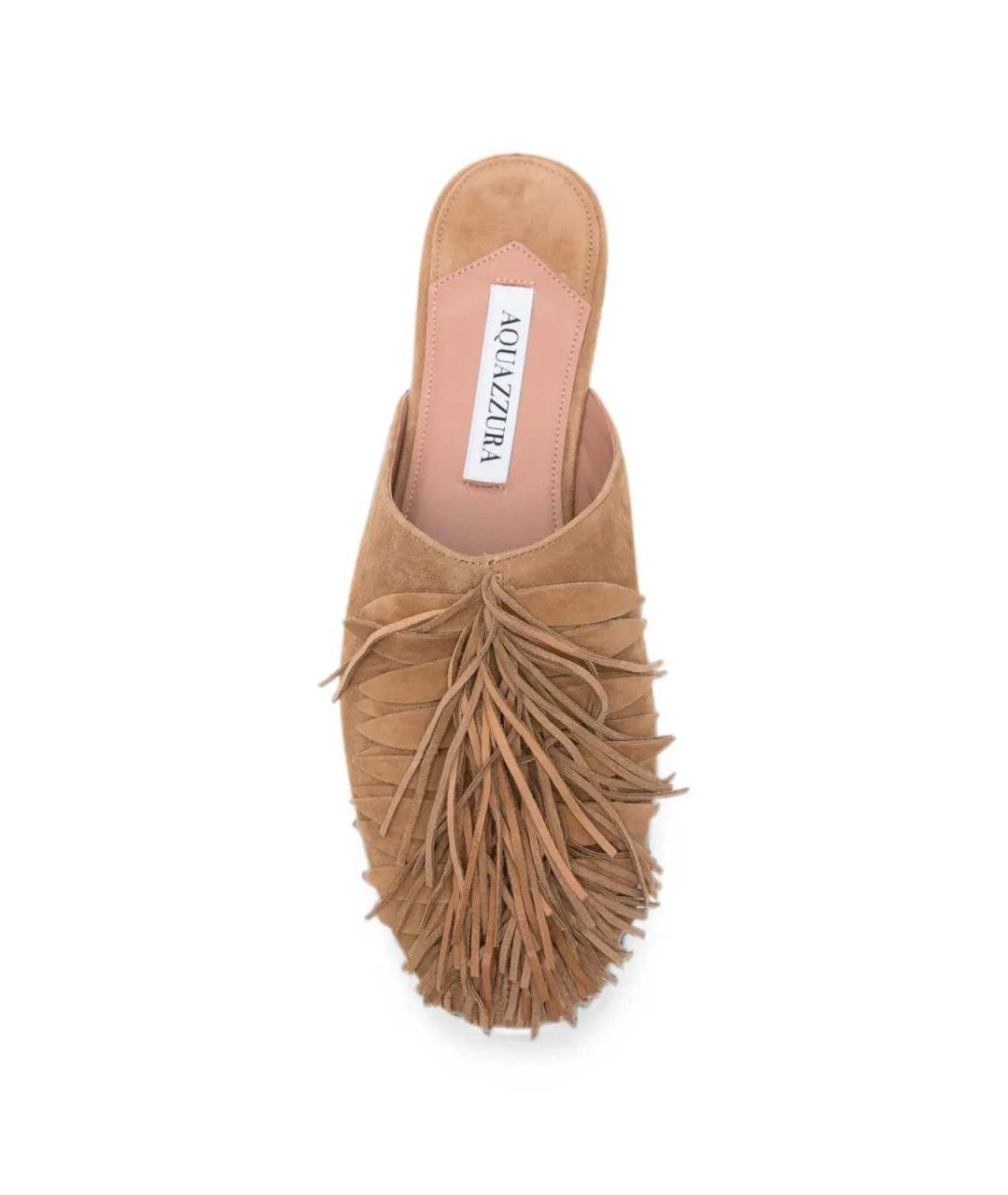 AQUAZZURA Коричневые замшевые сандалии, фото 3