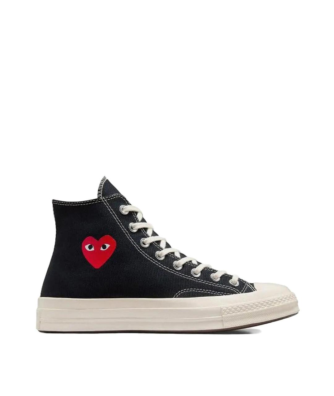 COMME DES GARÇONS PLAY Черные текстильные высокие кроссовки / кеды, фото 1