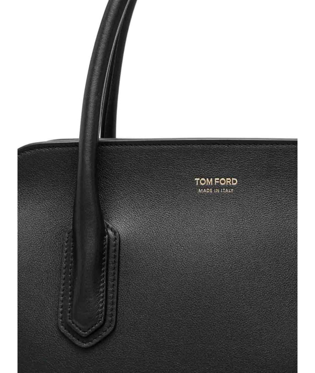 TOM FORD Черная кожаная сумка тоут, фото 3