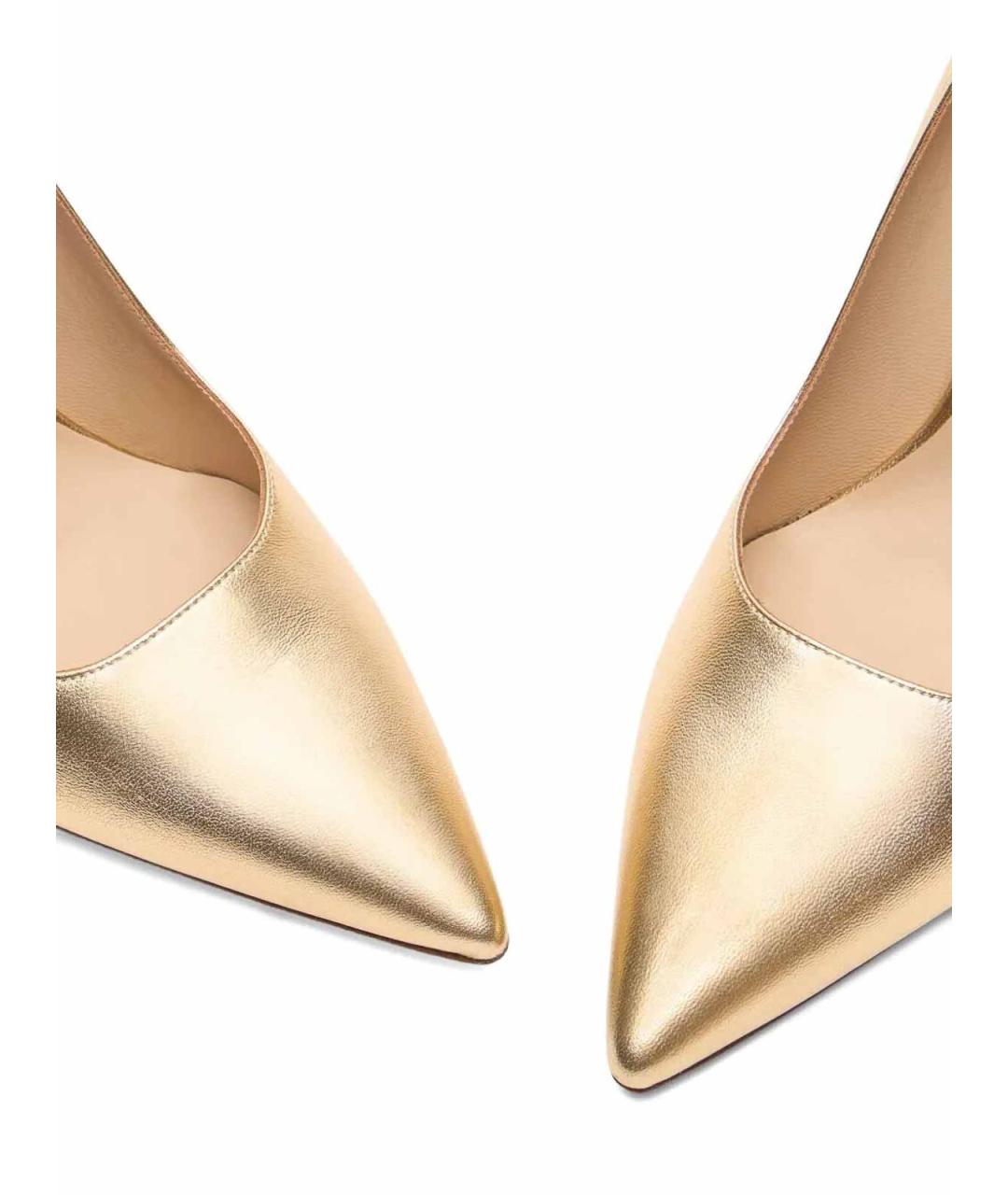STUART WEITZMAN Золотые кожаные туфли, фото 5