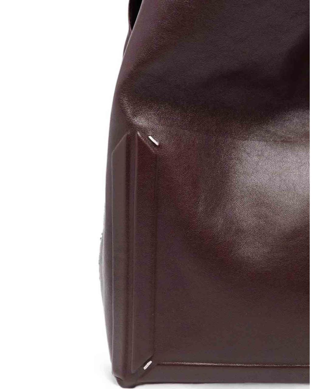 MAISON MARGIELA Бордовая кожаная сумка через плечо, фото 3