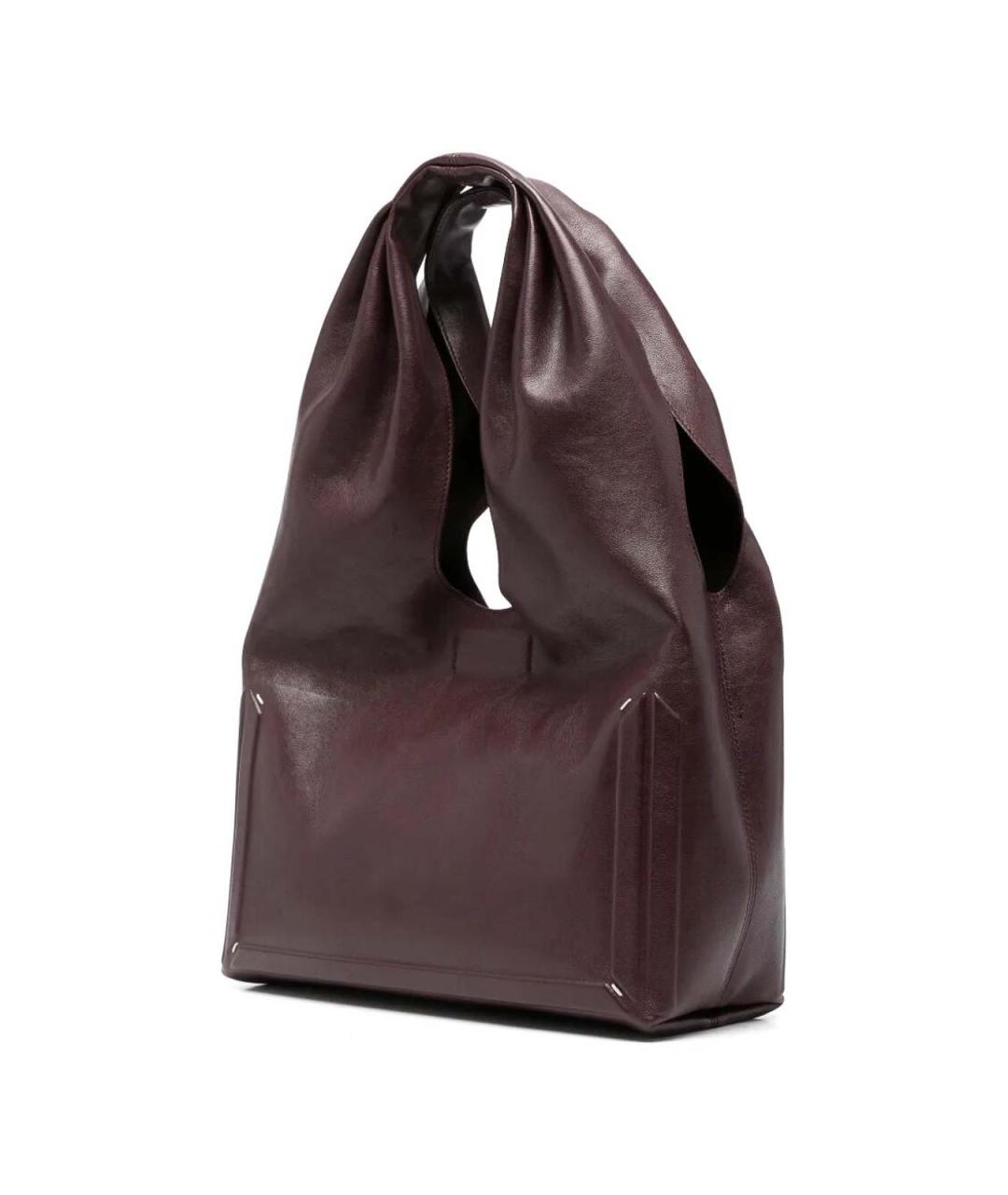 MAISON MARGIELA Бордовая кожаная сумка через плечо, фото 4