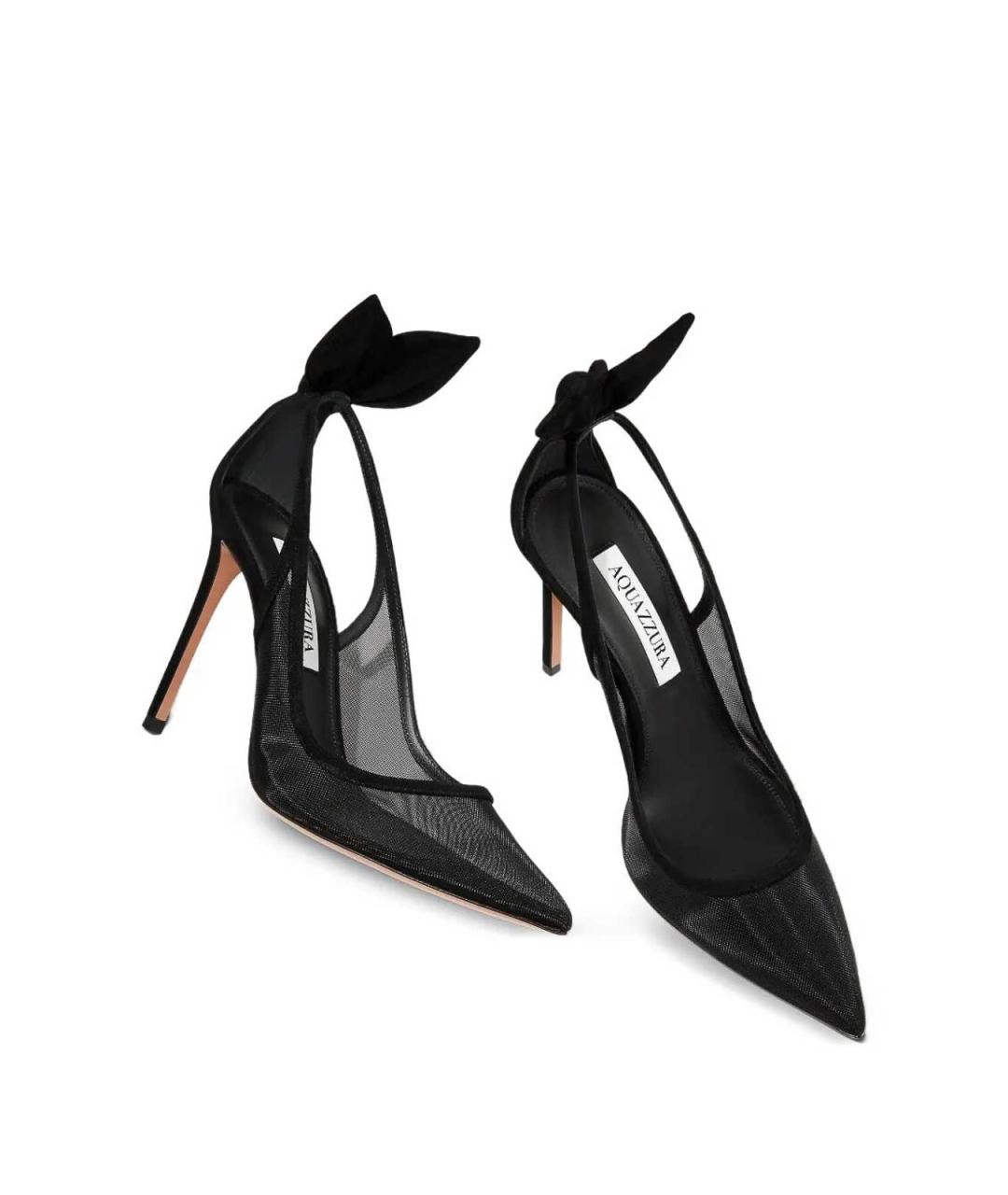 AQUAZZURA Черные текстильные туфли, фото 5