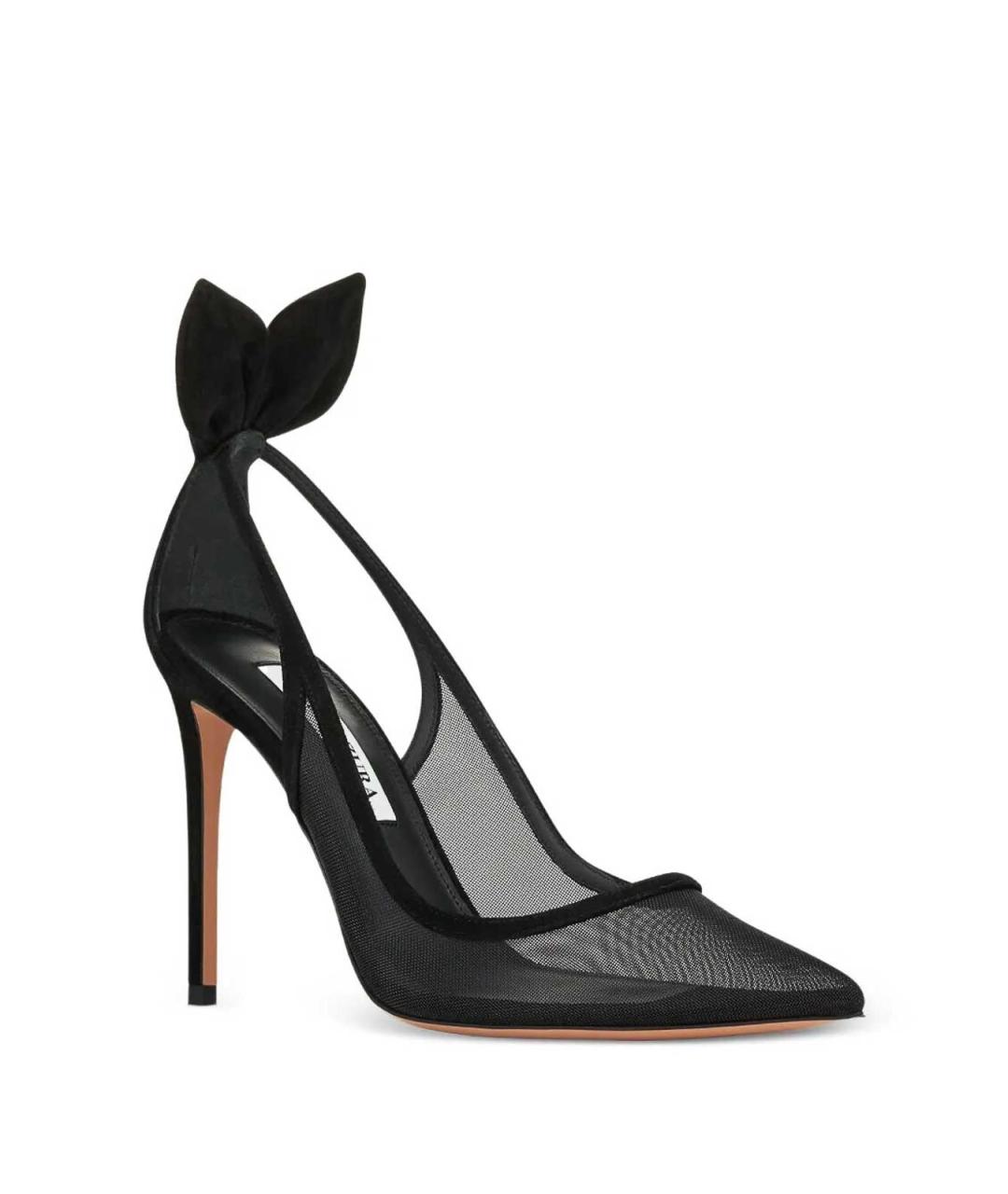 AQUAZZURA Черные текстильные туфли, фото 4