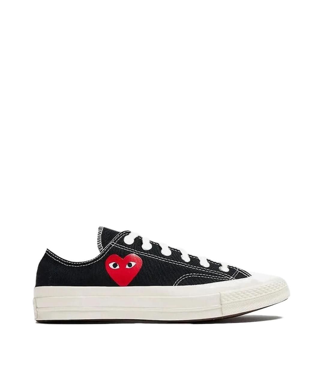 COMME DES GARÇONS PLAY Черные текстильные низкие кроссовки / кеды, фото 1
