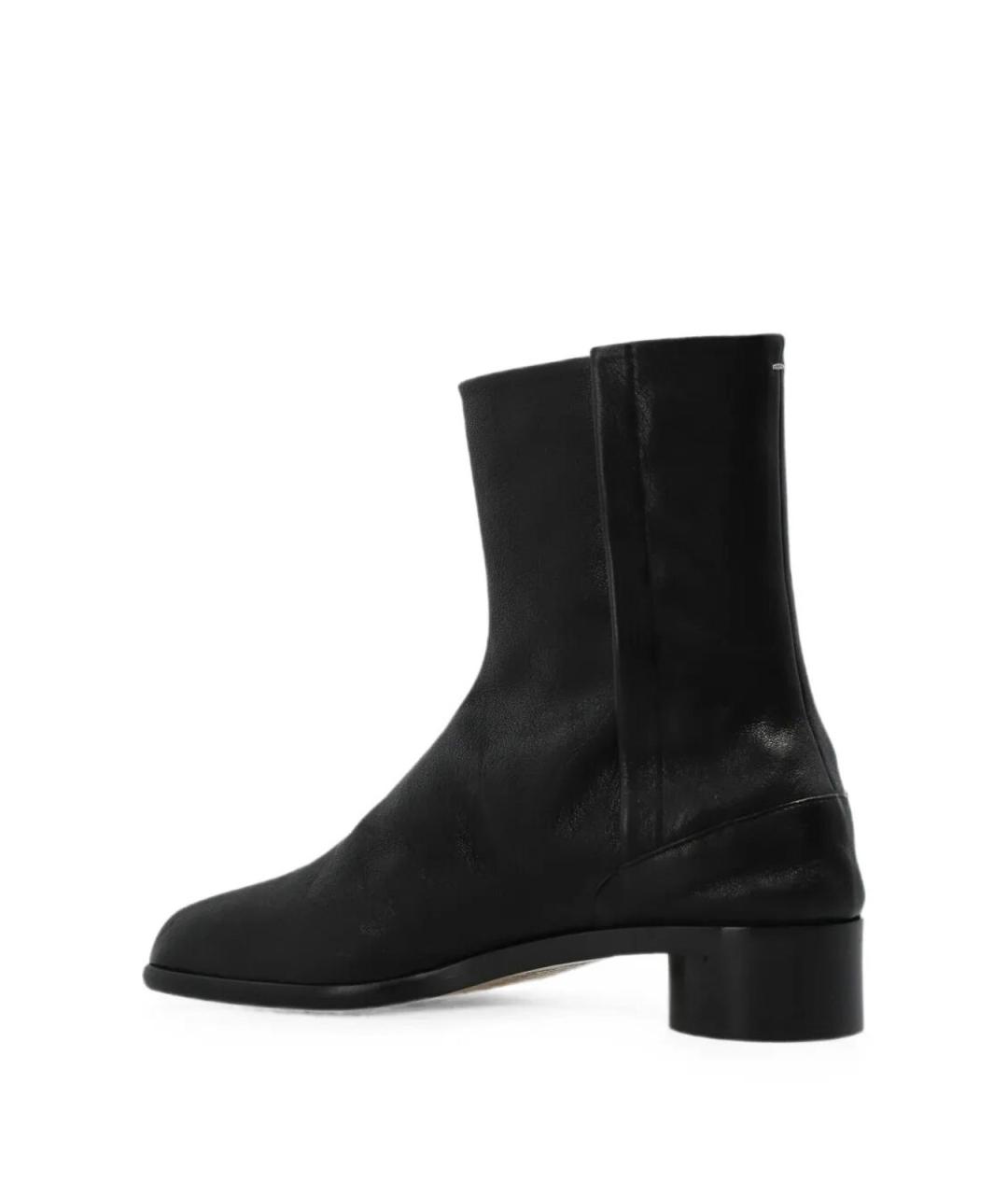 MAISON MARGIELA Черные кожаные высокие ботинки, фото 2