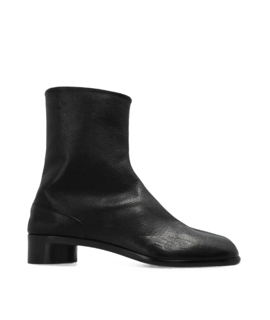 MAISON MARGIELA Черные кожаные высокие ботинки, фото 1