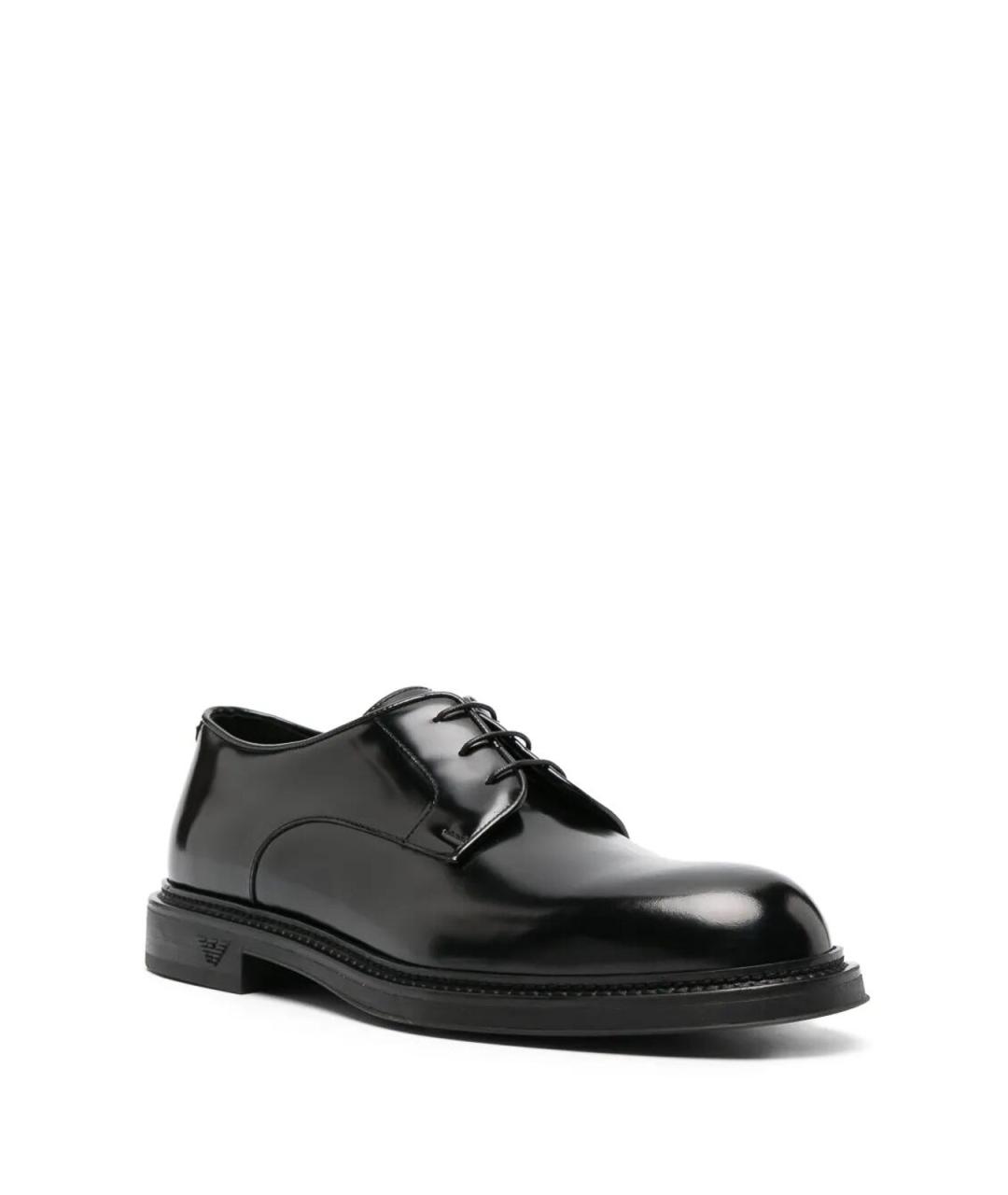 EMPORIO ARMANI Черные кожаные туфли, фото 4