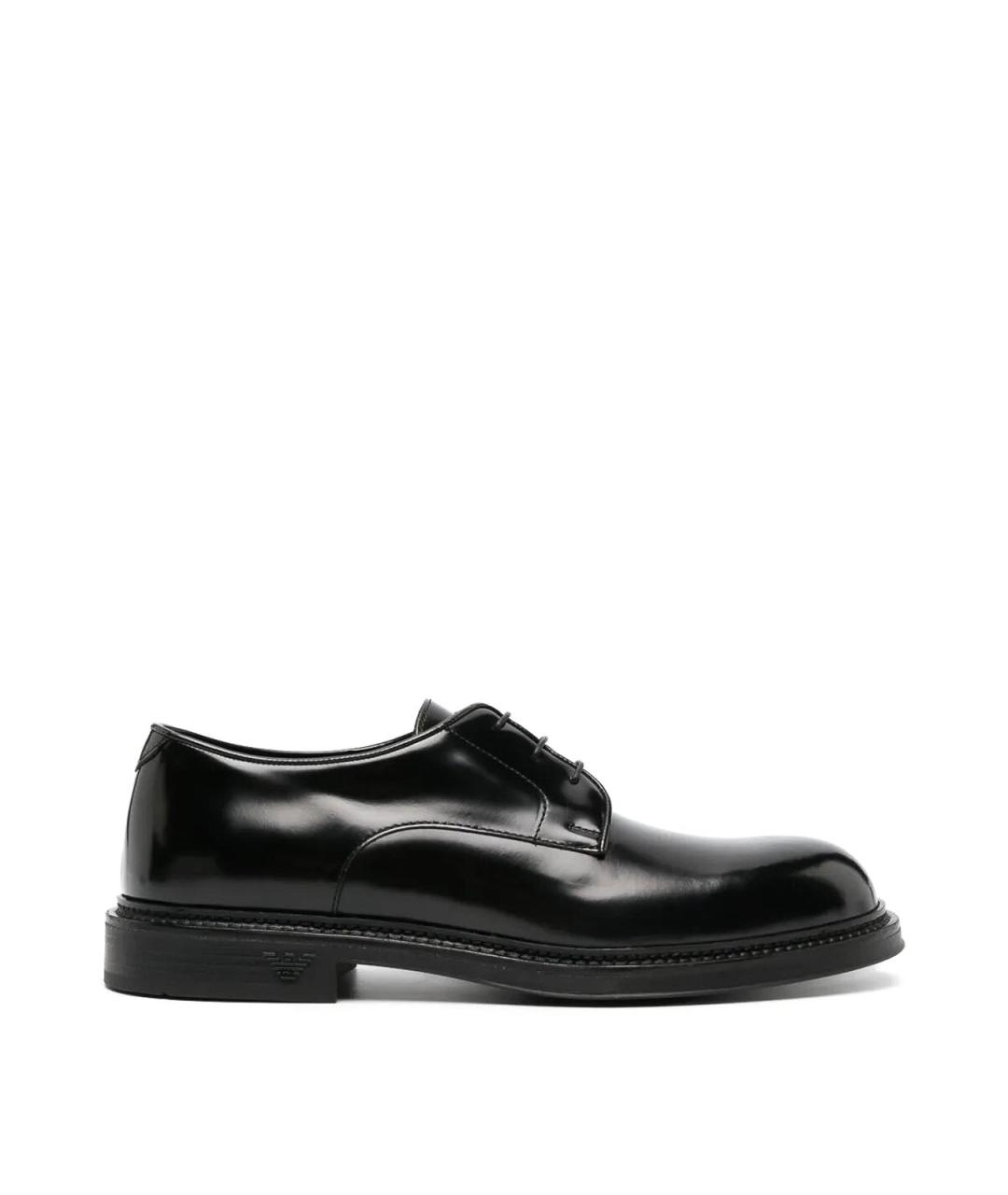 EMPORIO ARMANI Черные кожаные туфли, фото 1