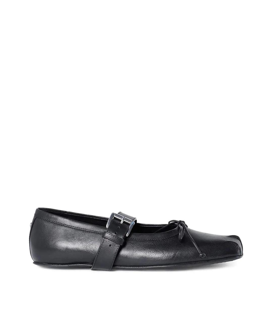 ANN DEMEULEMEESTER Черные кожаные балетки, фото 1