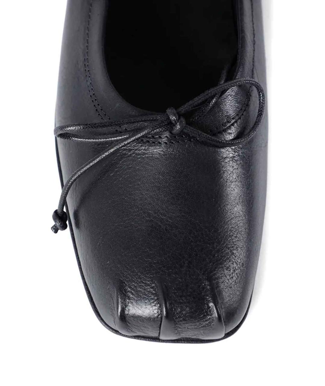 ANN DEMEULEMEESTER Черные кожаные балетки, фото 3