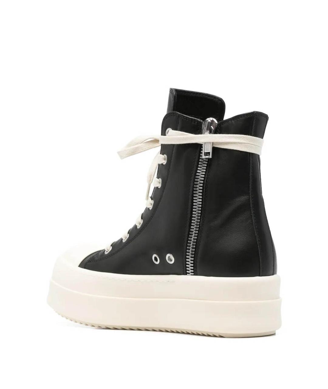 RICK OWENS Черные кожаные кроссовки, фото 2