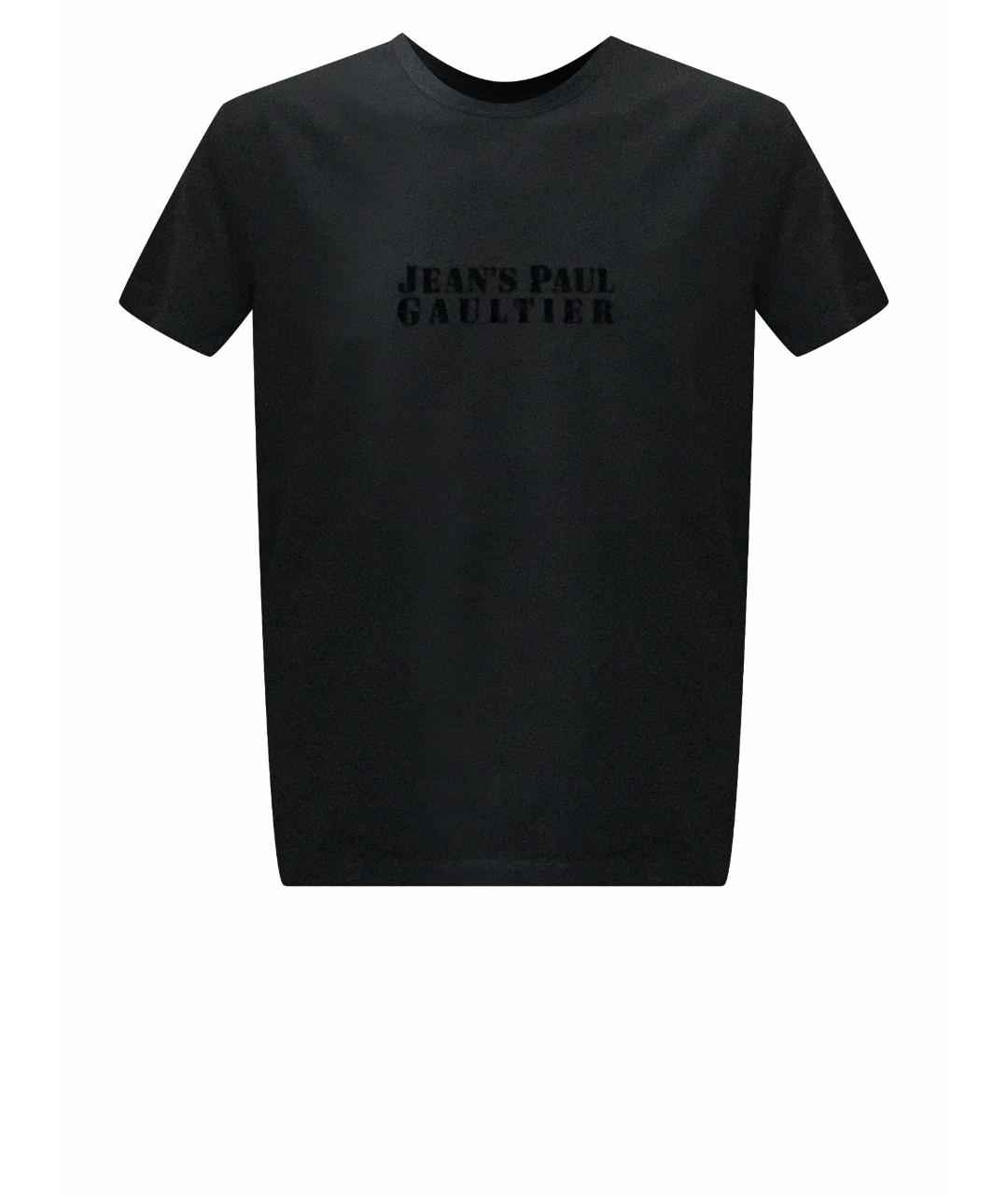 JEAN PAUL GAULTIER Черная хлопко-эластановая футболка, фото 1