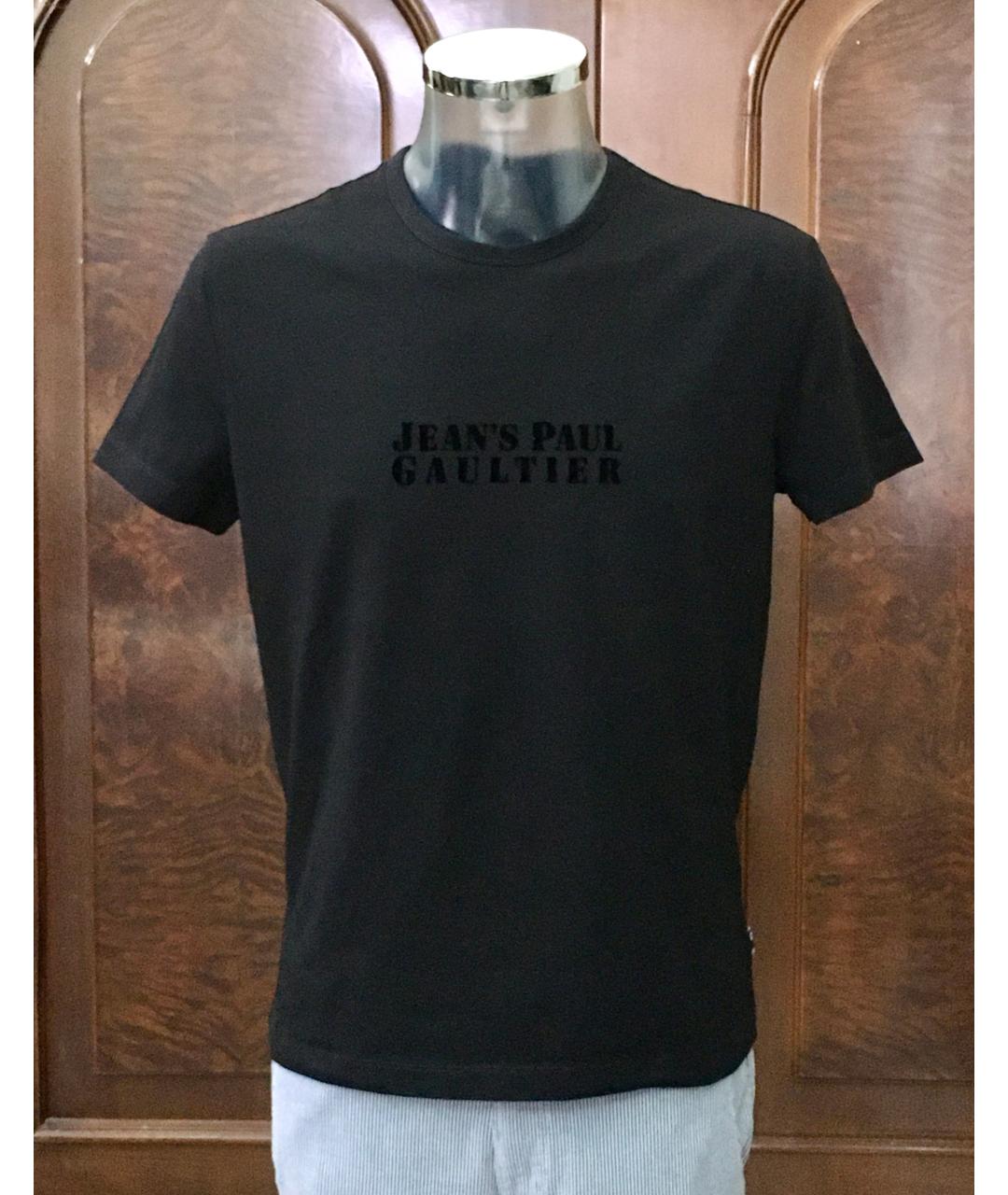 JEAN PAUL GAULTIER Черная хлопко-эластановая футболка, фото 5