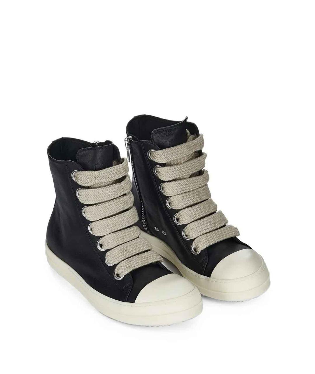 RICK OWENS Черные кожаные кроссовки, фото 6