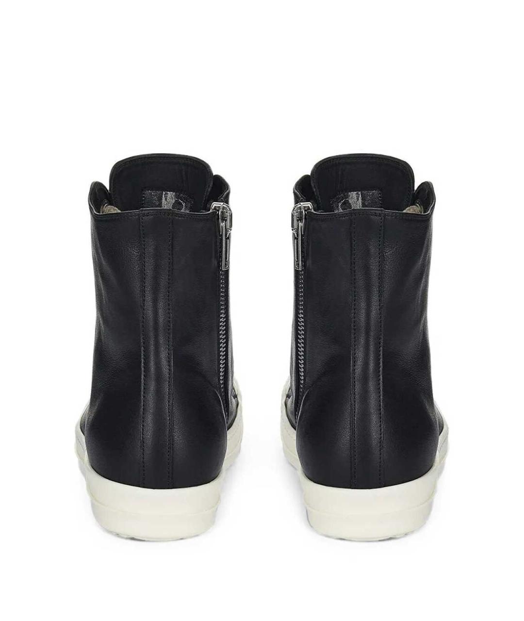 RICK OWENS Черные кожаные кроссовки, фото 4