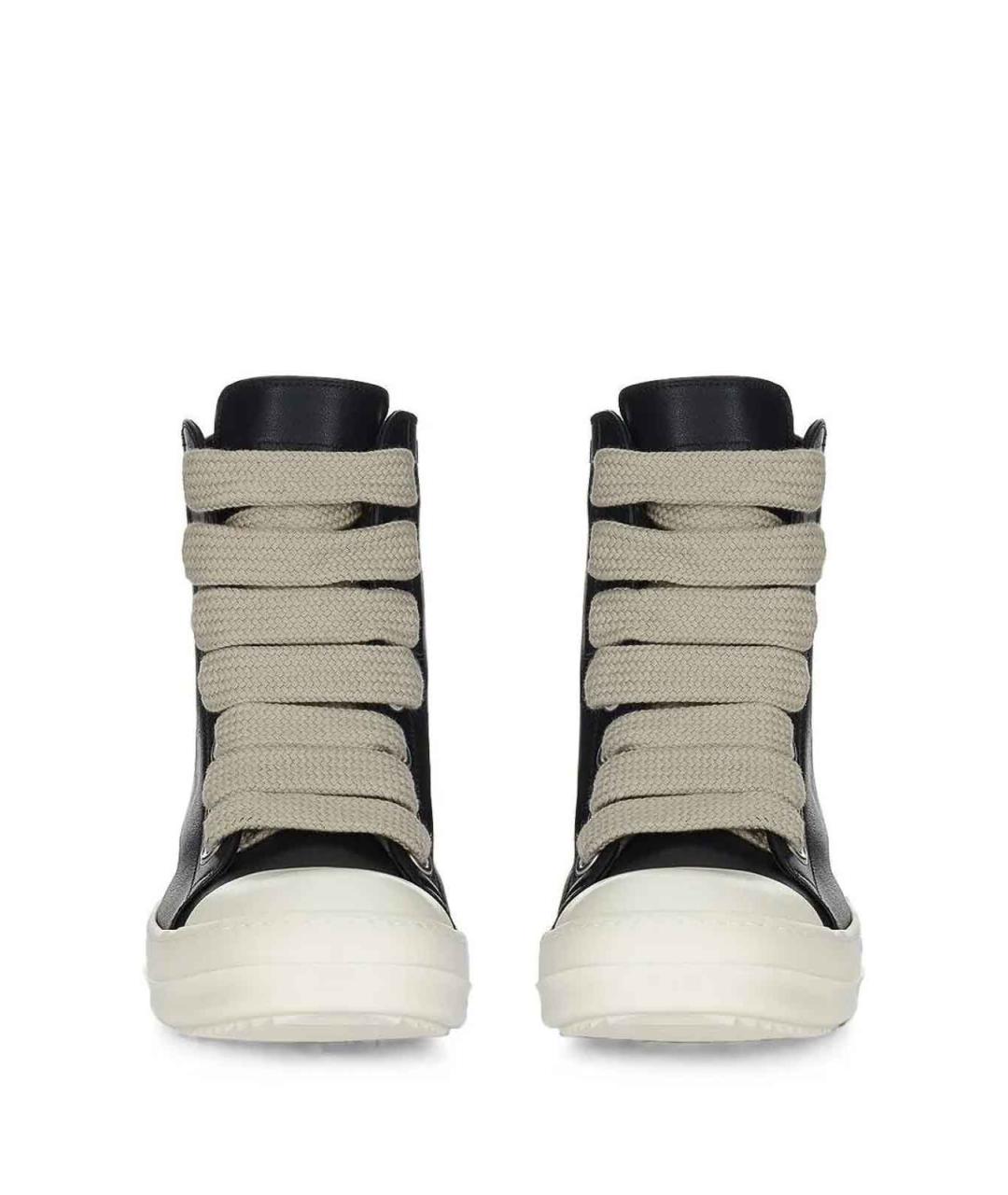 RICK OWENS Черные кожаные кроссовки, фото 5