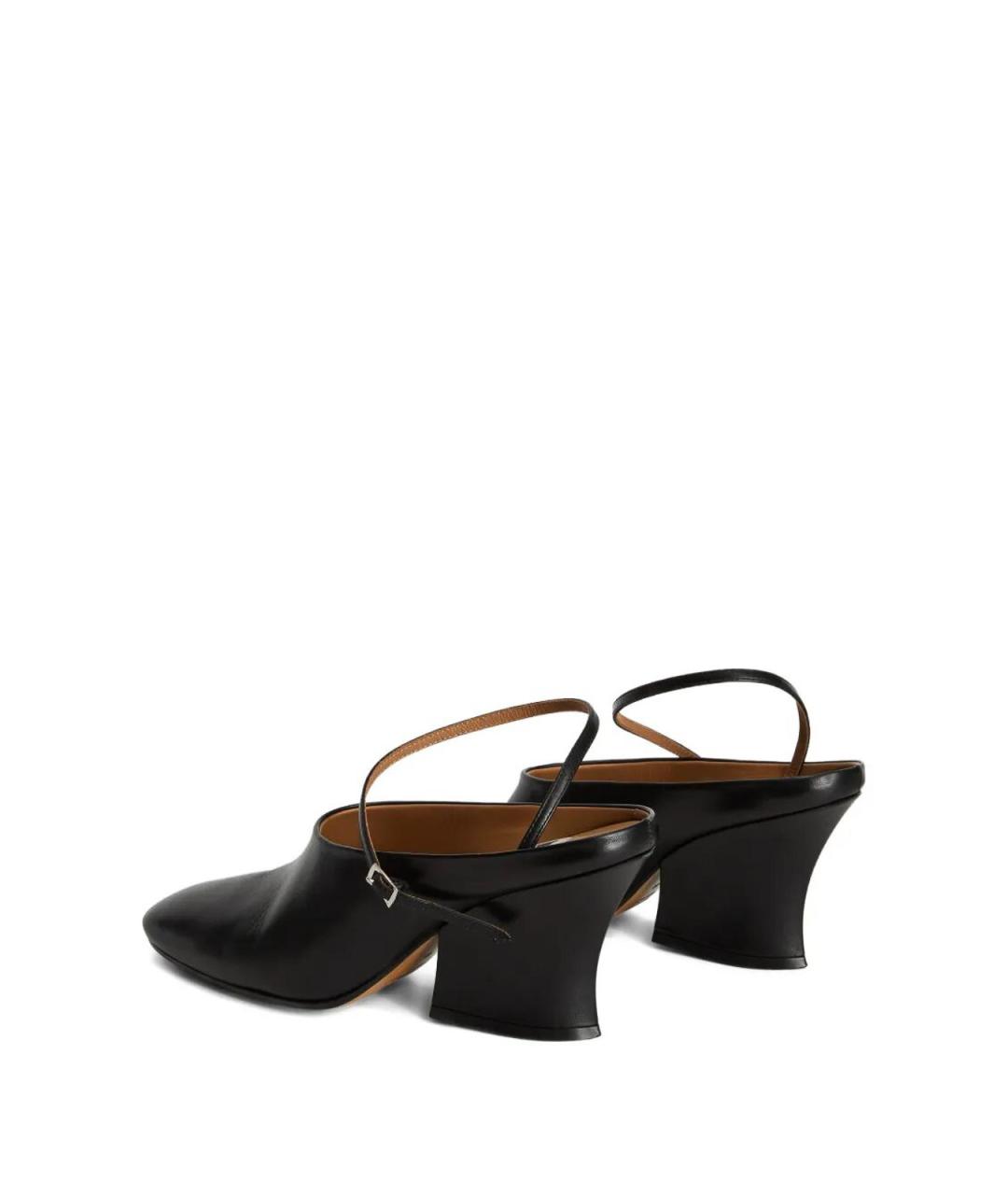 JIL SANDER Черные кожаные мюли, фото 2