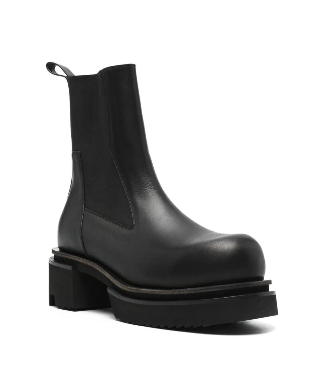 RICK OWENS Черные кожаные высокие ботинки, фото 3