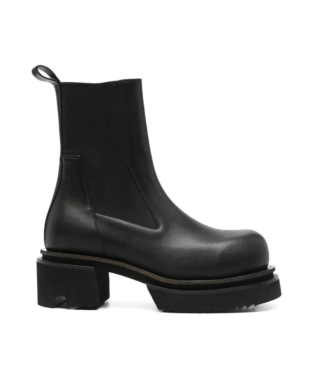 RICK OWENS Черные кожаные высокие ботинки, фото 1