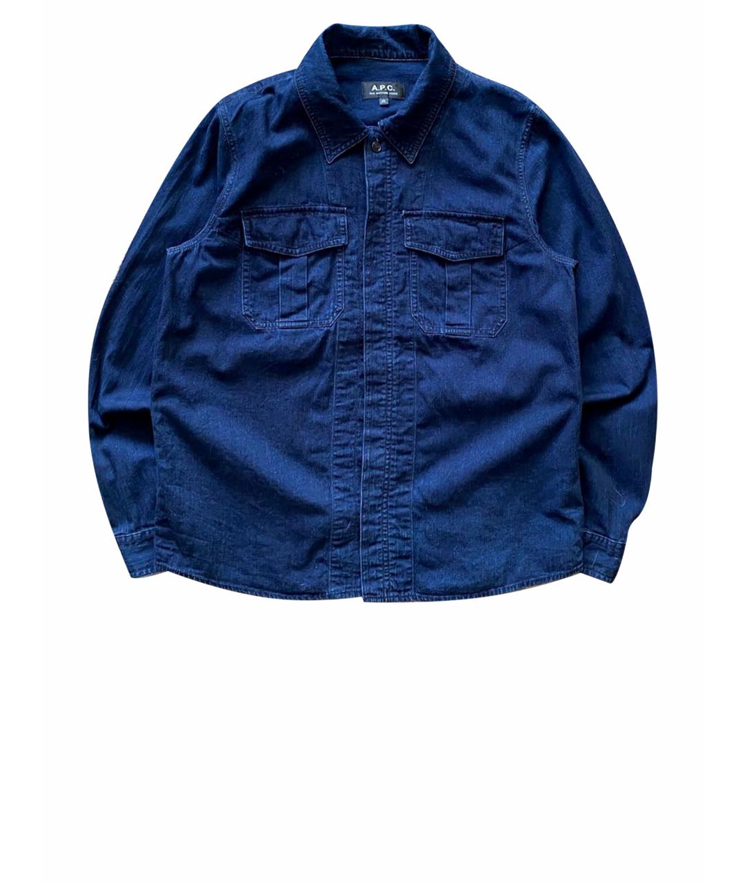 A.P.C. Синяя хлопковая кэжуал рубашка, фото 1