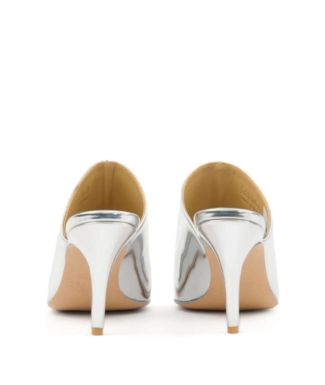 MM6 MAISON MARGIELA Серебряные синтетические мюли, фото 5