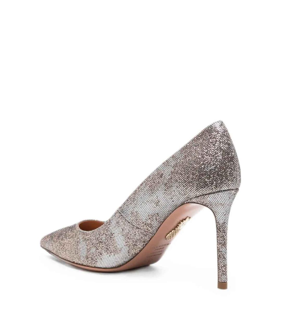 AQUAZZURA Серебряные синтетические туфли, фото 3