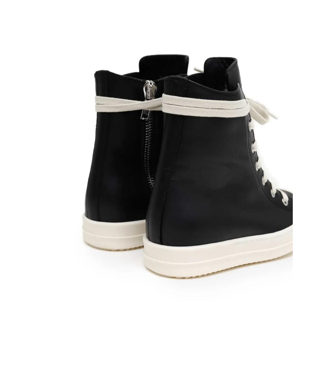 RICK OWENS Черные кожаные кроссовки, фото 2
