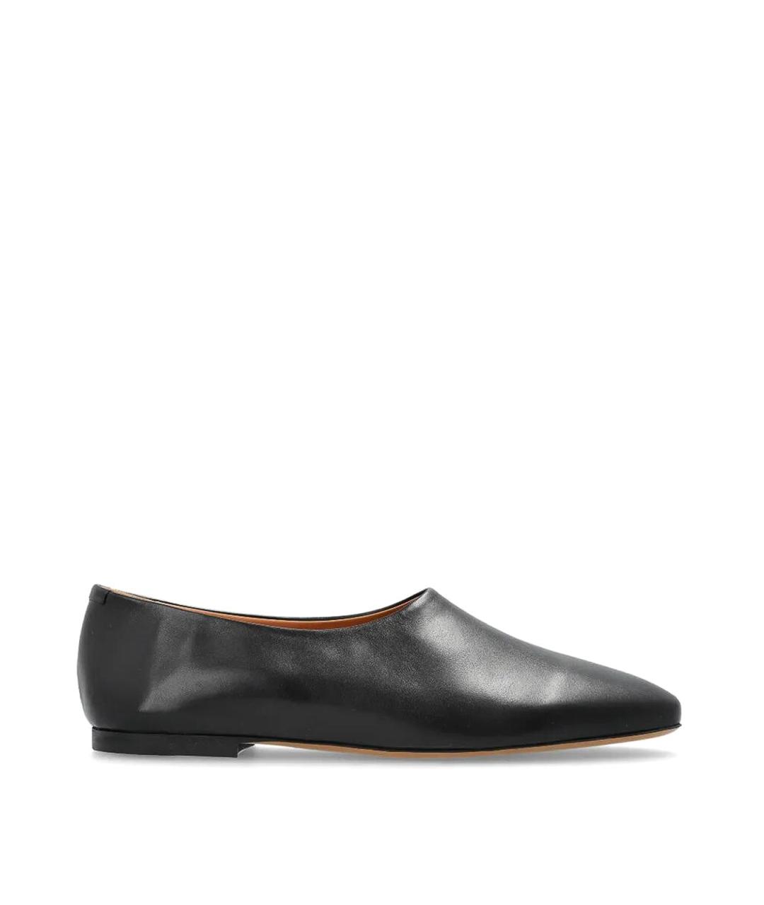 JIL SANDER Черные кожаные балетки, фото 1
