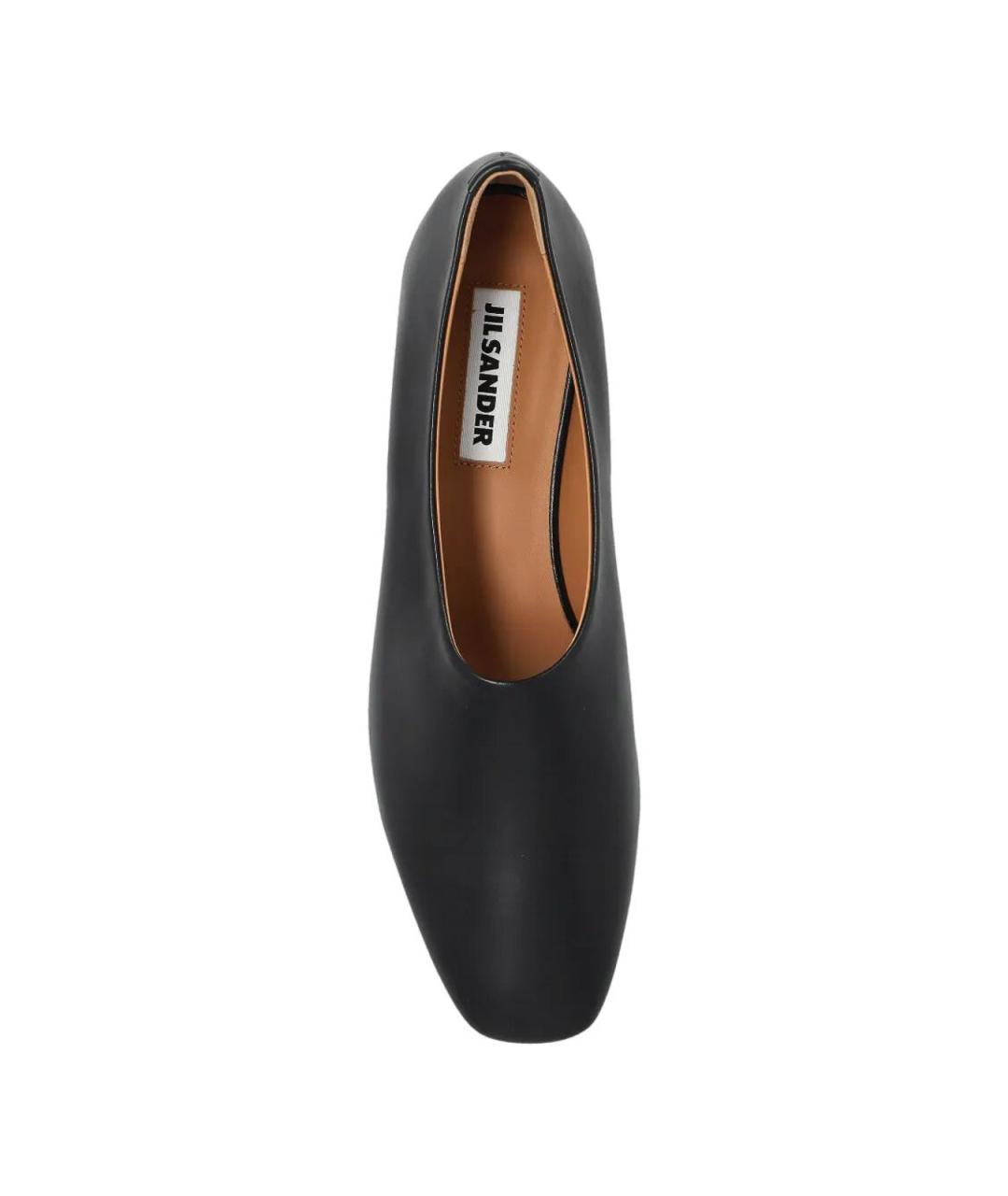JIL SANDER Черные кожаные балетки, фото 4