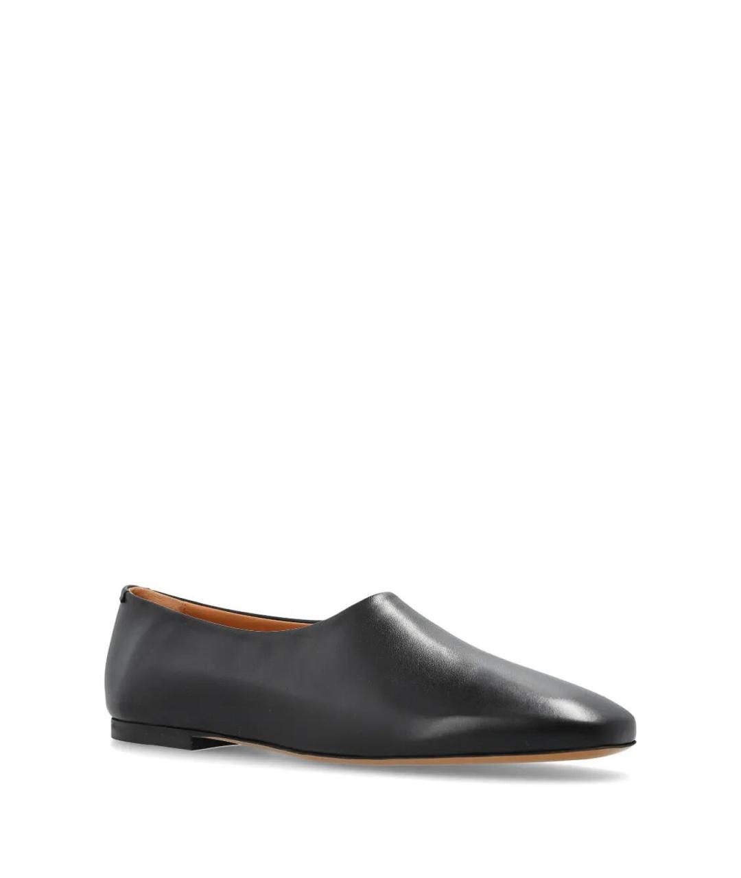 JIL SANDER Черные кожаные балетки, фото 2