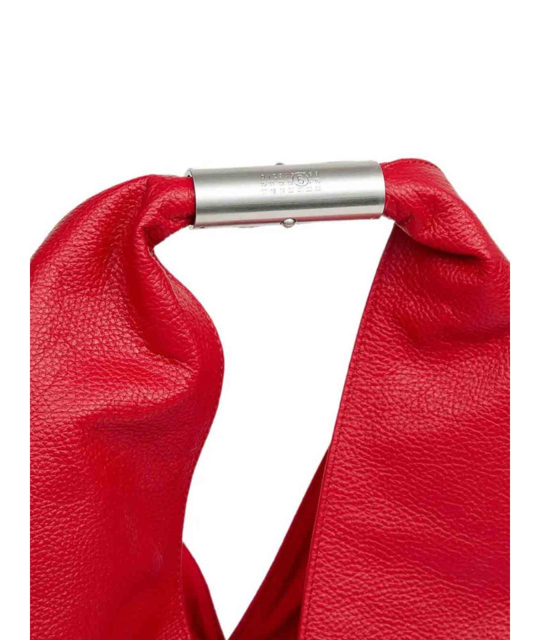 MM6 MAISON MARGIELA Красная кожаная сумка с короткими ручками, фото 4