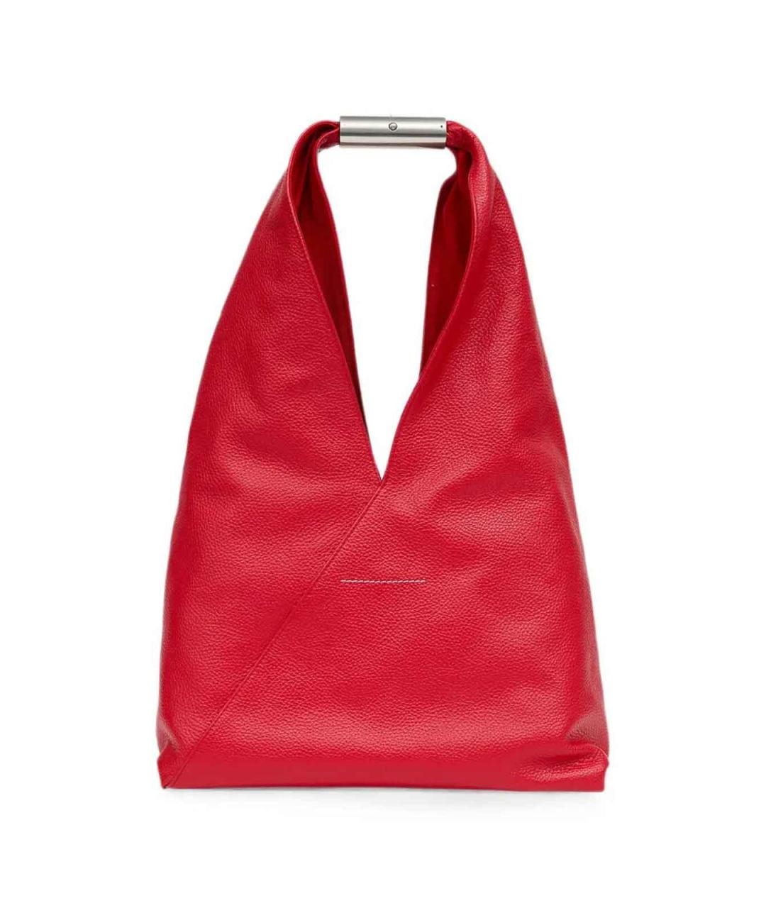 MM6 MAISON MARGIELA Красная кожаная сумка с короткими ручками, фото 5