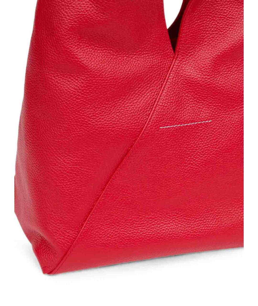 MM6 MAISON MARGIELA Красная кожаная сумка с короткими ручками, фото 2