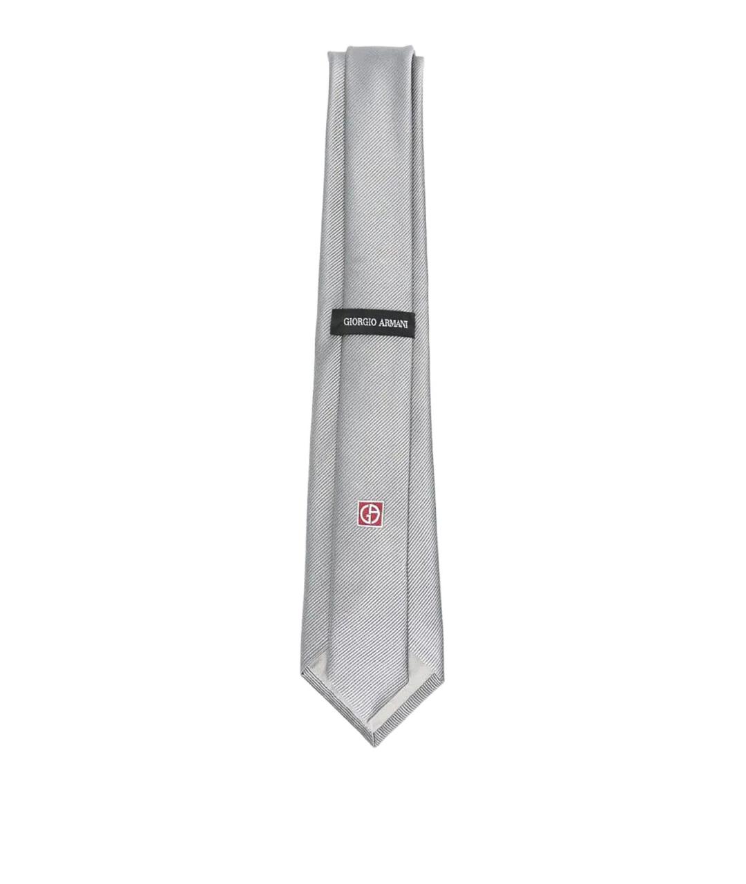GIORGIO ARMANI Серый шелковый галстук, фото 2