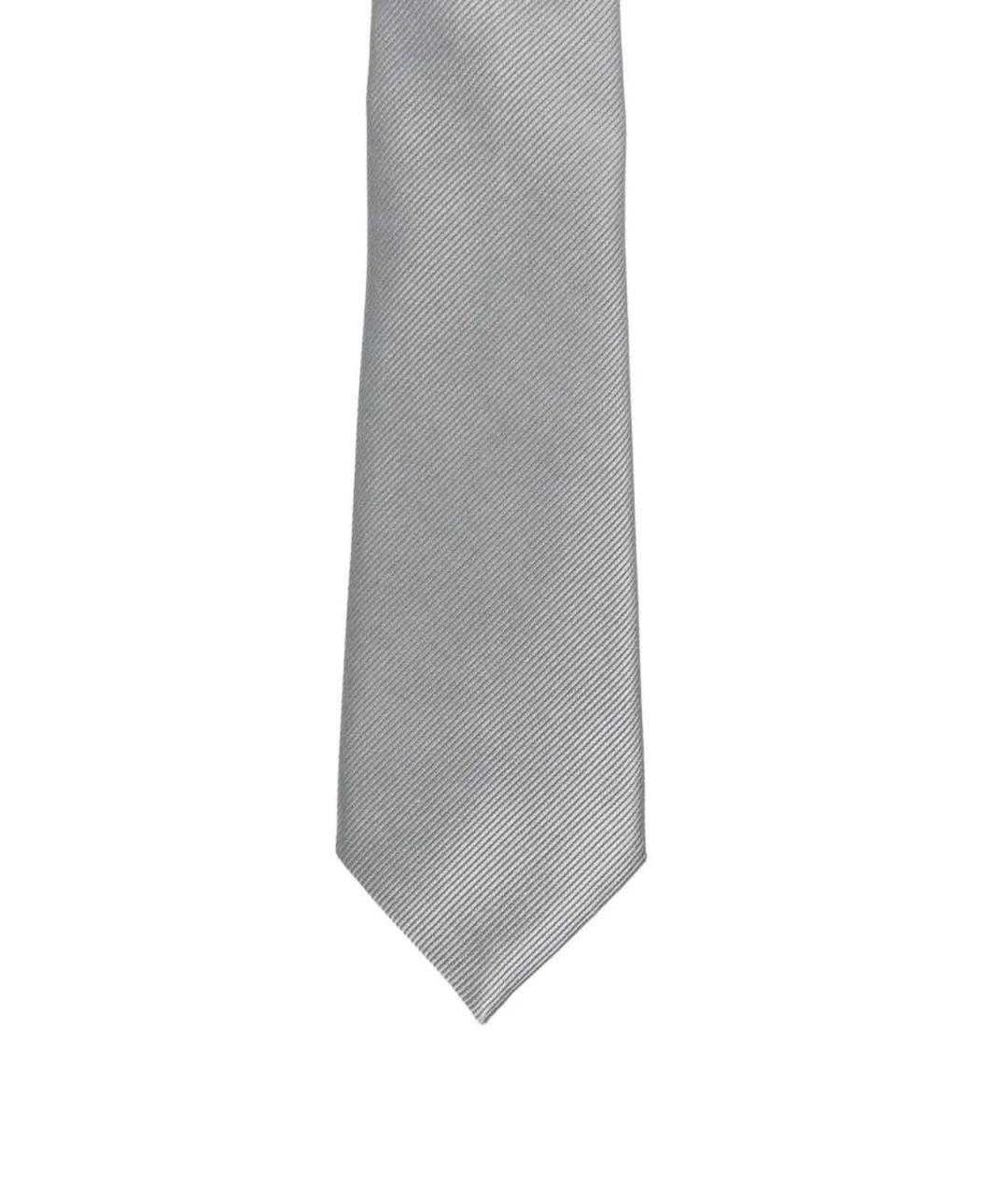 GIORGIO ARMANI Серый шелковый галстук, фото 3