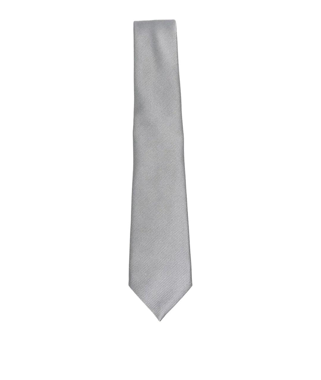 GIORGIO ARMANI Серый шелковый галстук, фото 1