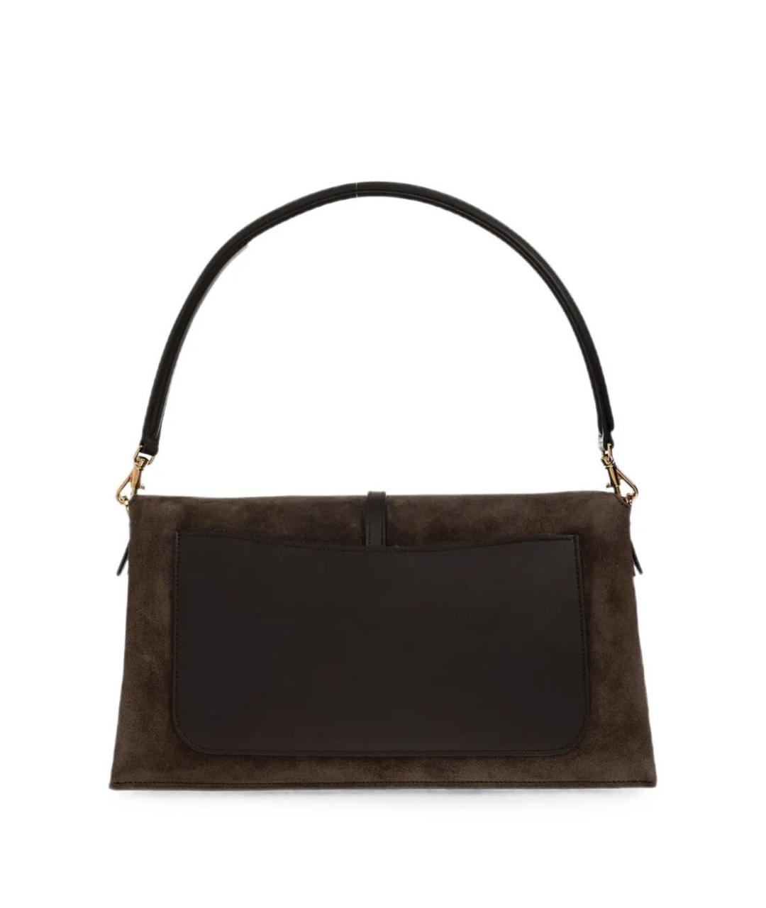 TOD'S Коричневая замшевая сумка с короткими ручками, фото 4