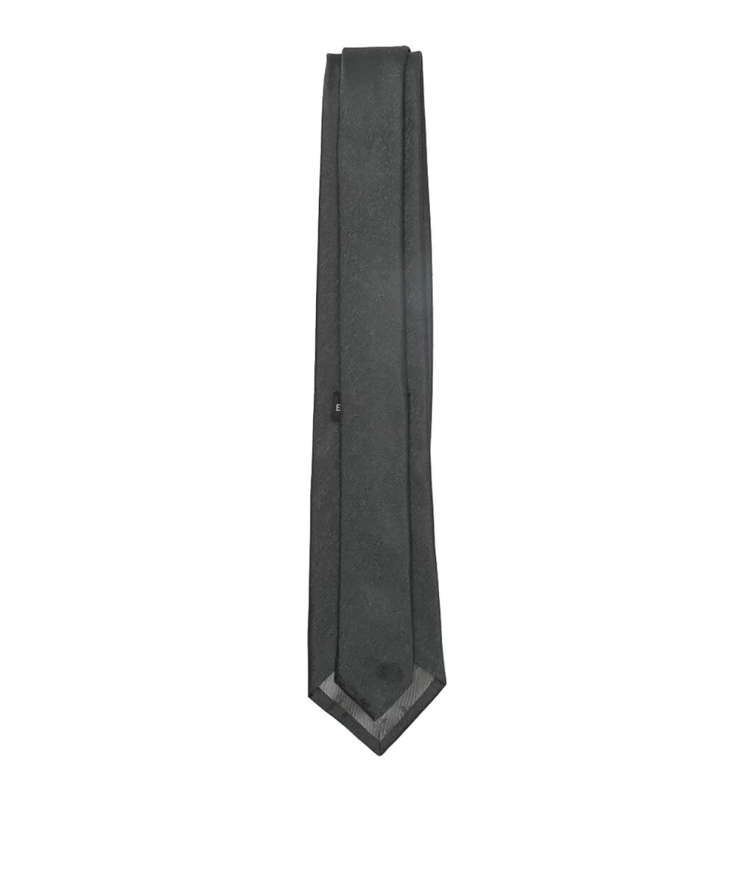 EMPORIO ARMANI Серый шелковый галстук, фото 3