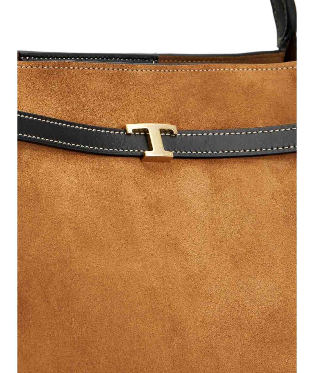 TOD'S Коричневая кожаная сумка тоут, фото 4