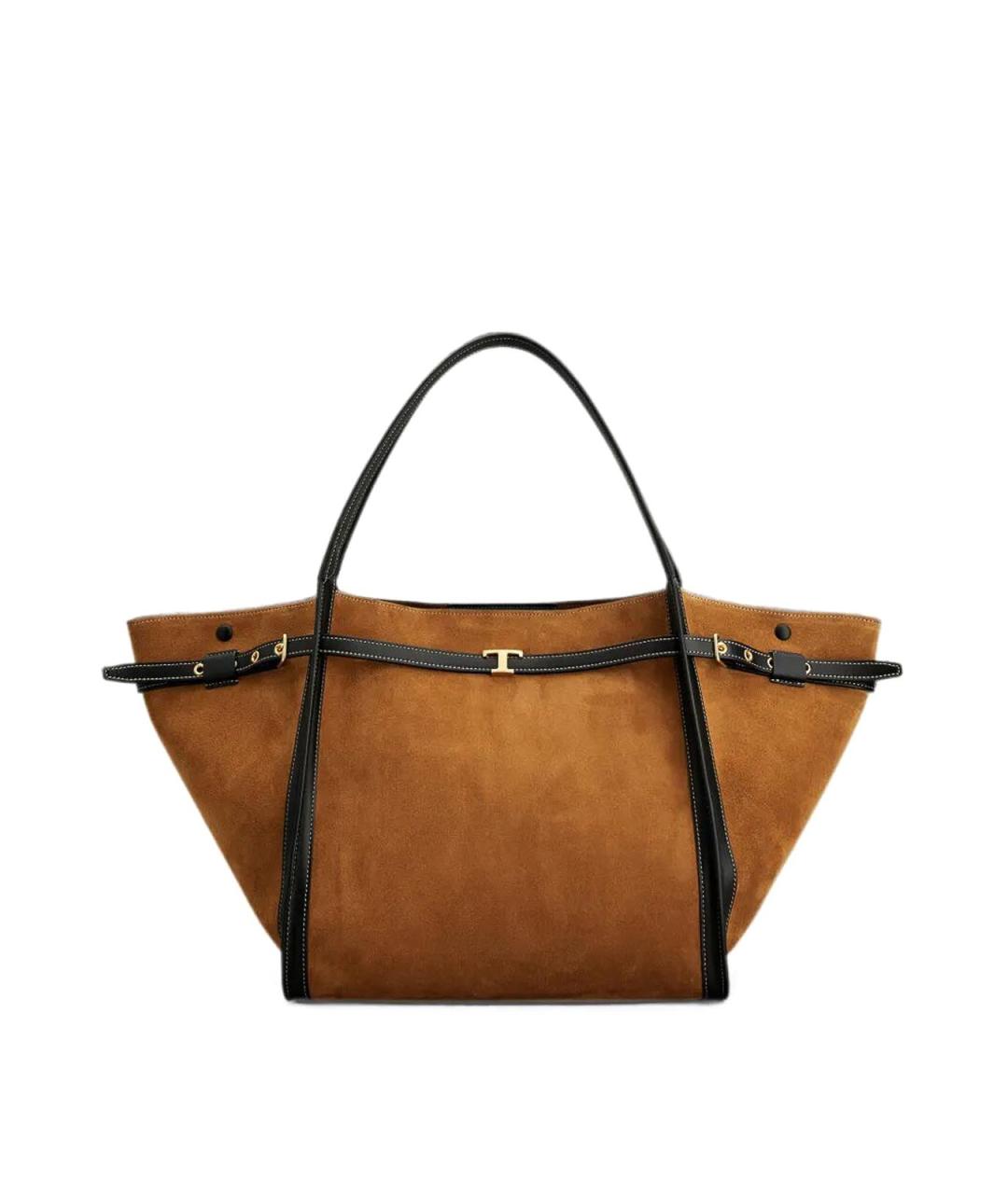 TOD'S Коричневая кожаная сумка тоут, фото 1
