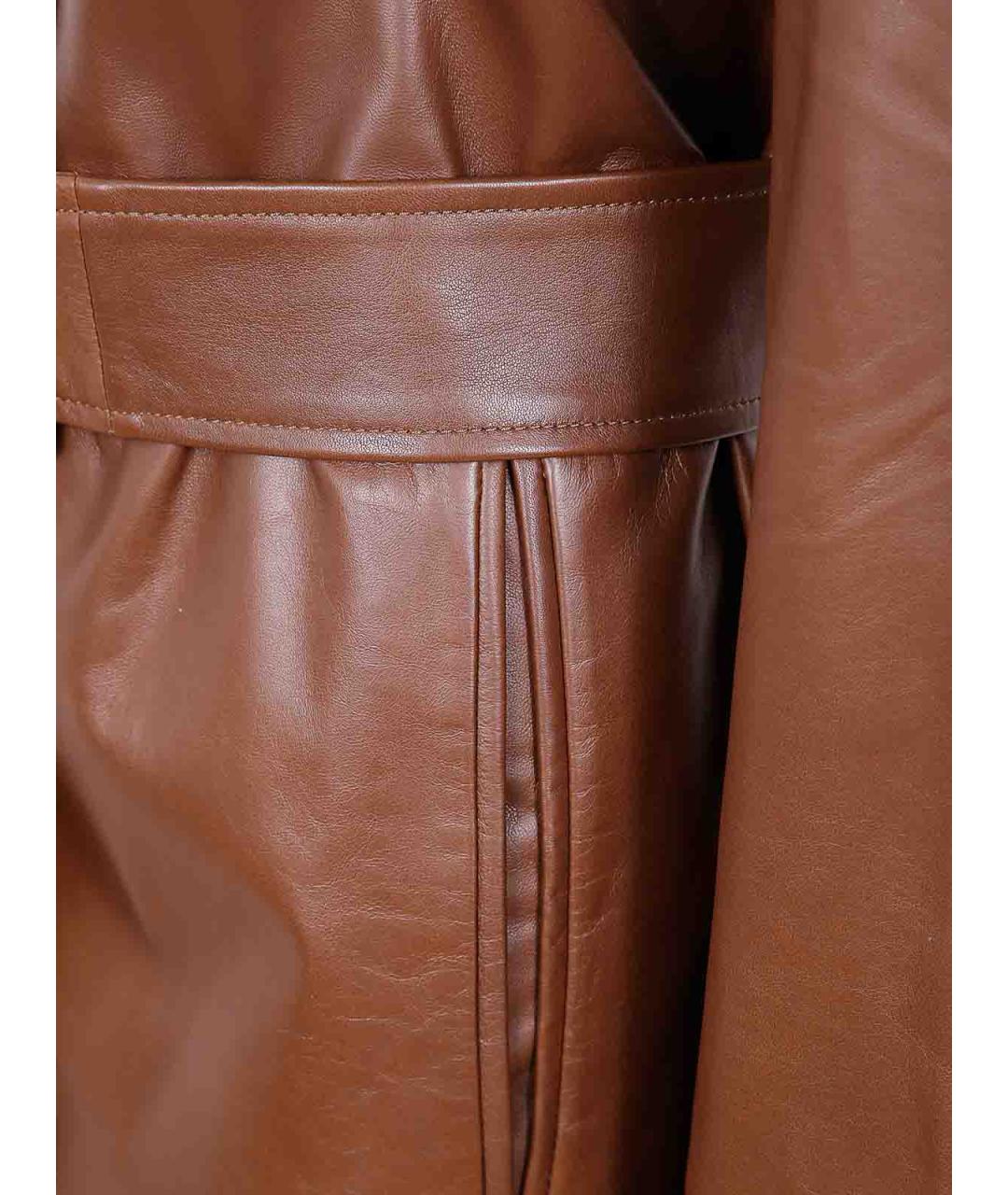 MAX MARA Коричневая кожаная куртка, фото 3