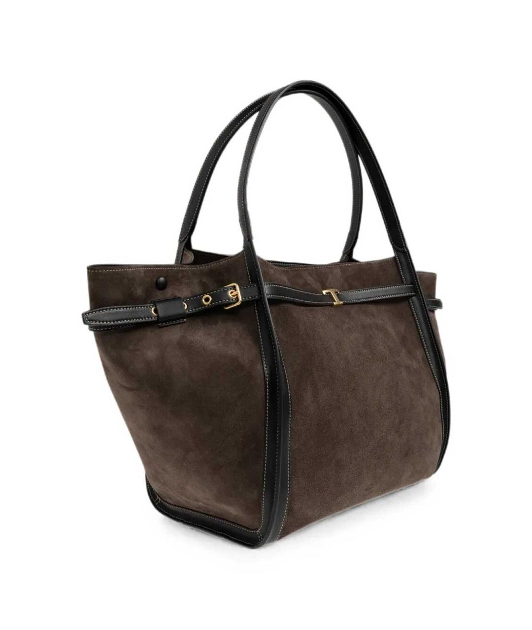 TOD'S Коричневая замшевая сумка тоут, фото 2