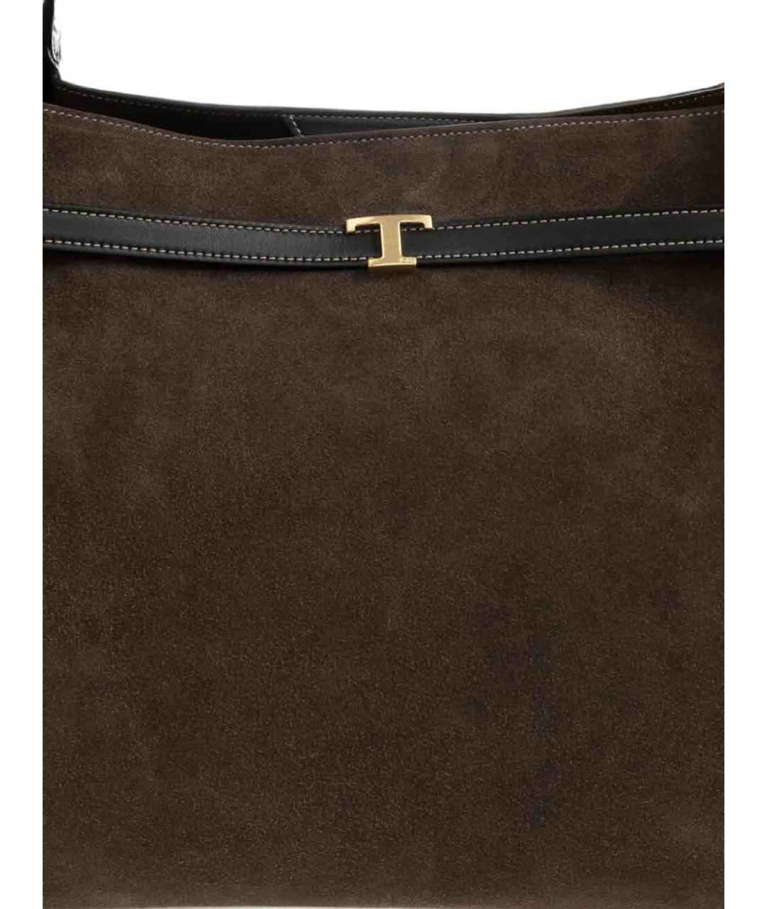 TOD'S Коричневая замшевая сумка тоут, фото 3