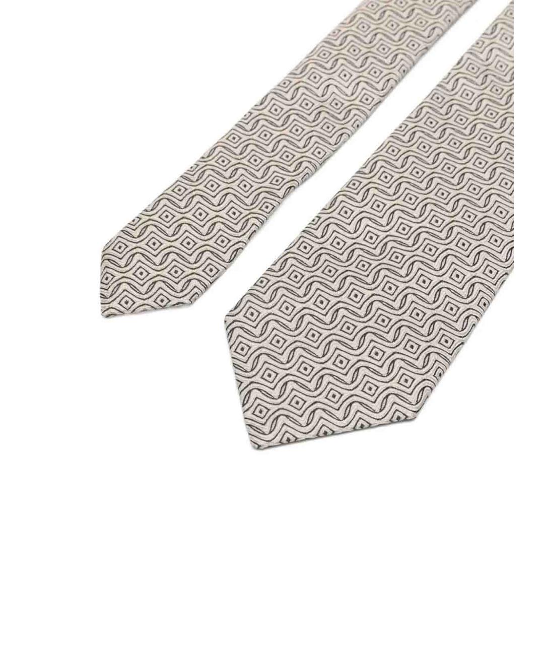 EMPORIO ARMANI Серый шелковый галстук, фото 2