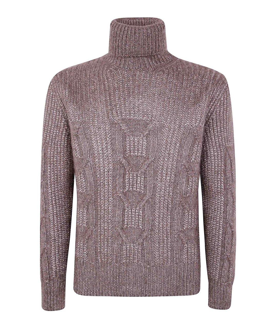 ZEGNA Коричневая кашемировая водолазка, фото 1