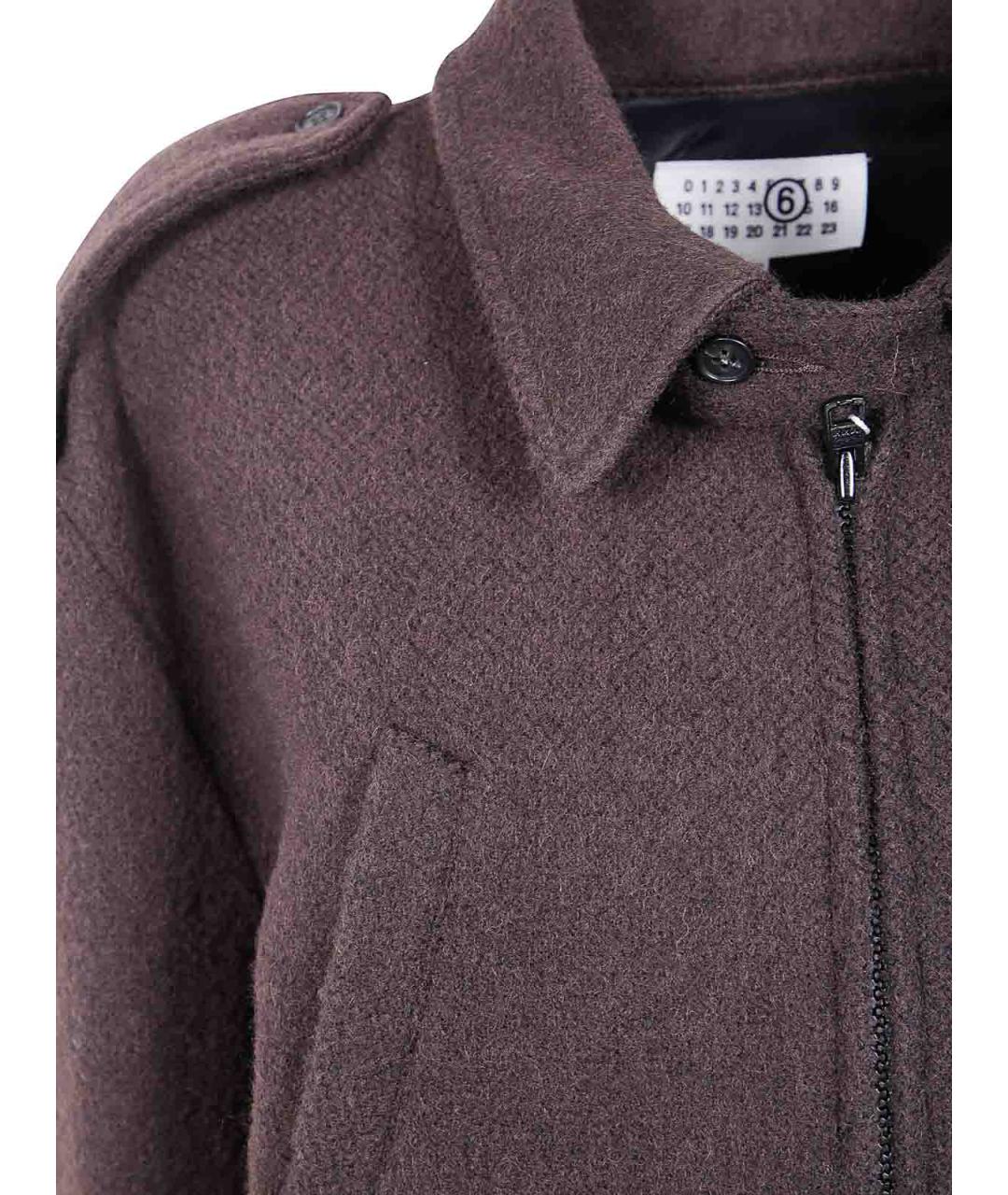 MM6 MAISON MARGIELA Коричневая шерстяная куртка, фото 3