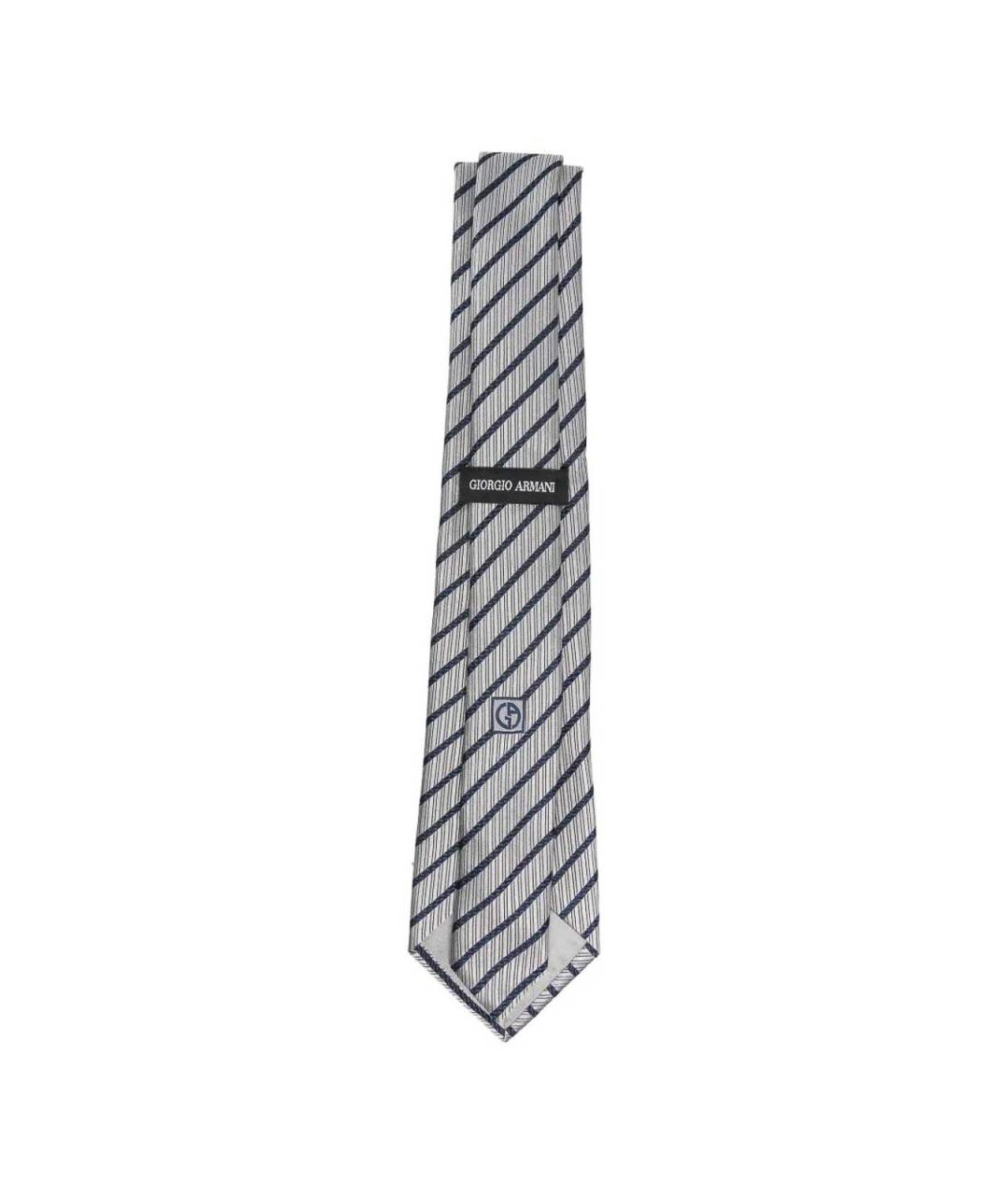 GIORGIO ARMANI Серый шелковый галстук, фото 3
