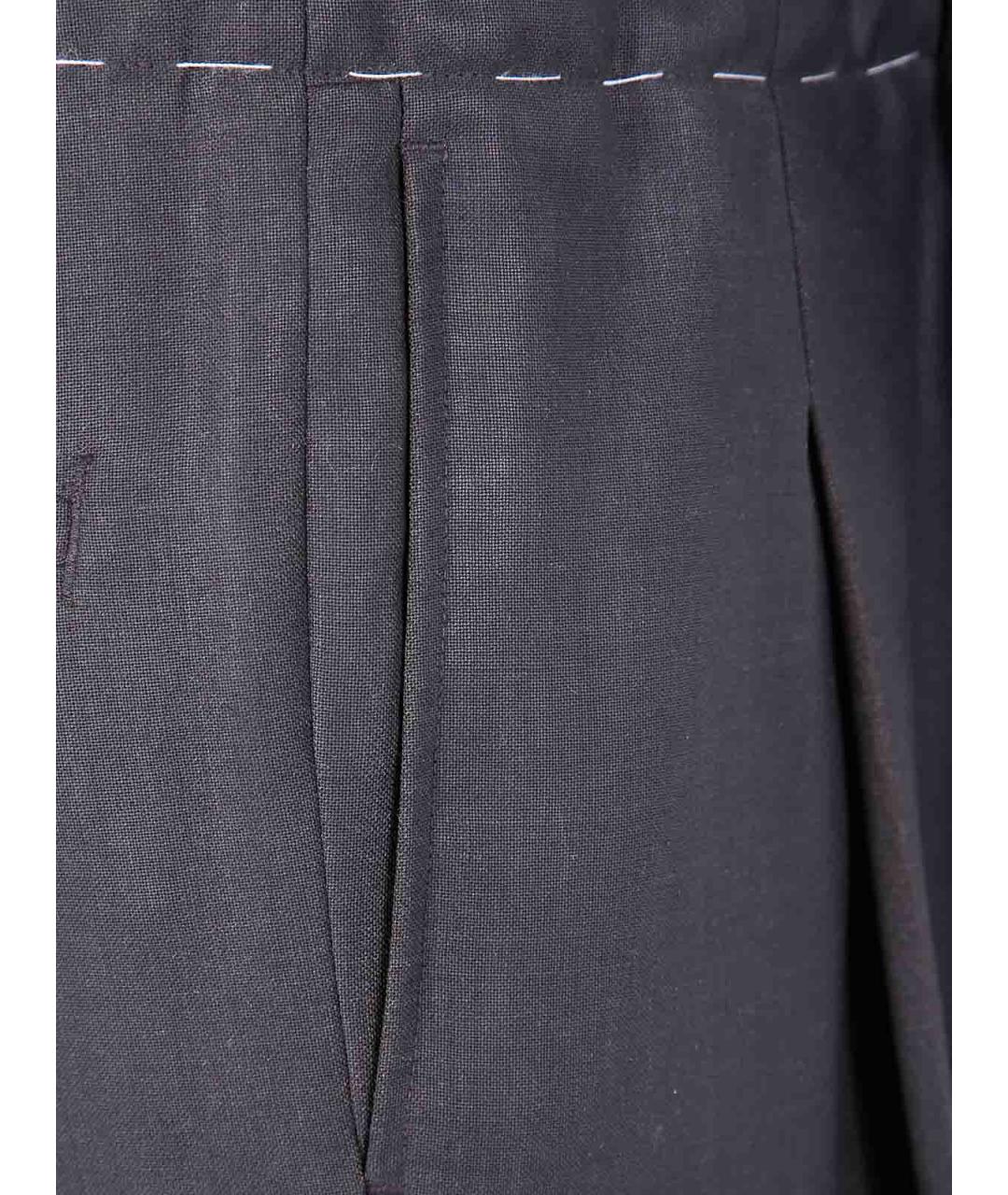 MAISON MARGIELA Коричневые шерстяные повседневные брюки, фото 3